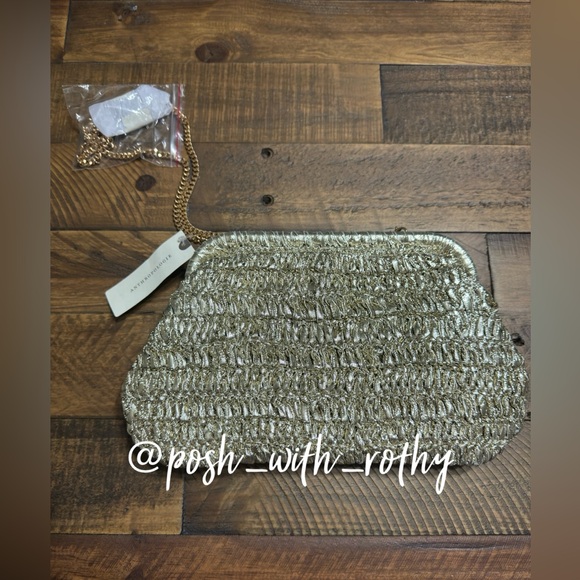 Anthropologie Metallic Crochet Clutch, NWT - Picture 2 of 8